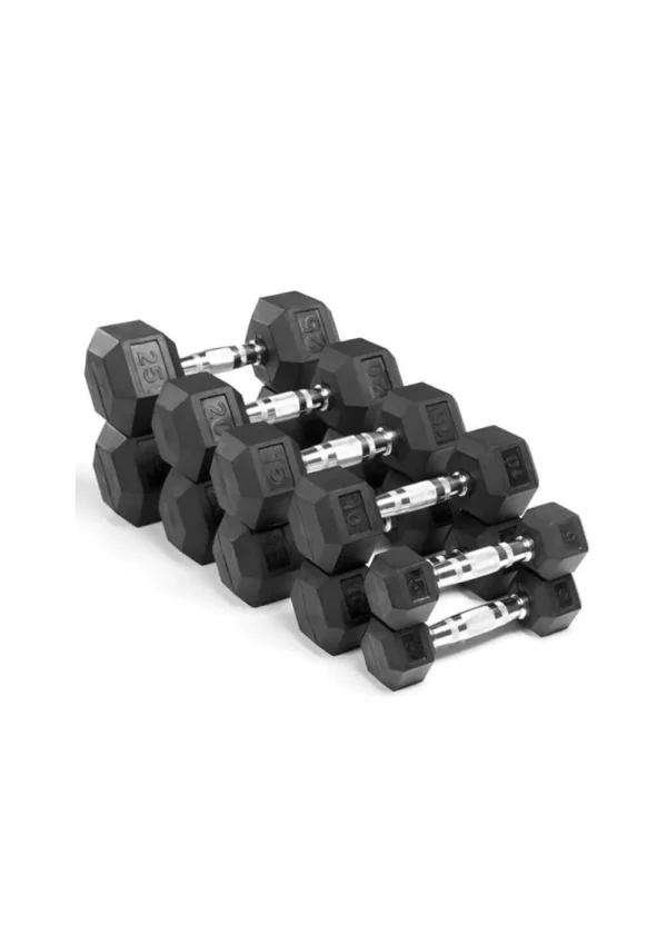 IRONBULL RUBBER HEX DUMBBELL PAIR (PER 1KG - LKR 1,000) - Image 4