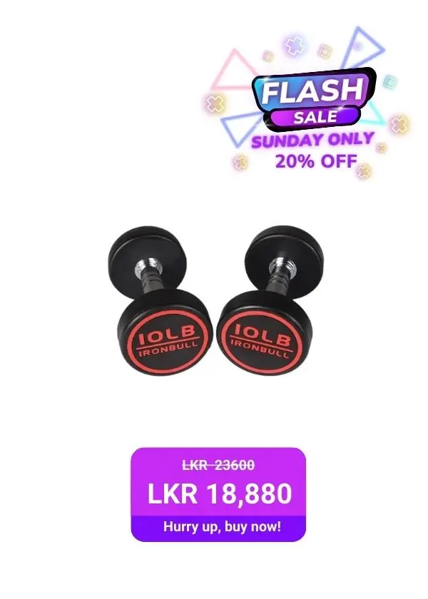 10KG IRONBULL PAIR RUBBER DUMBBELL WITH IRON BULL LOGO