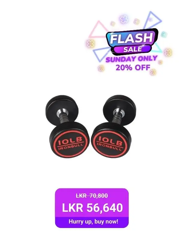 30KG IRONBULL PAIR RUBBER DUMBBELL WITH IRON BULL LOGO